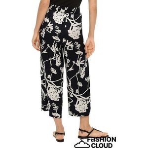 S. Oliver pour femmes mustavalkoiset kukalliset culottes pantalons