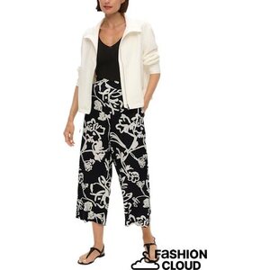 S. Oliver pour femmes mustavalkoiset kukalliset culottes pantalons