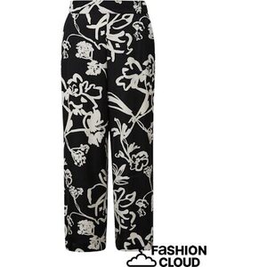 S. Oliver pour femmes mustavalkoiset kukalliset culottes pantalons