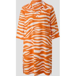 S. Oliver orange - weiß seeprakuvioinen pellavamekko