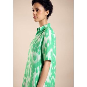 Street One 绿色 Patterned lyhythihainen pellavamekko