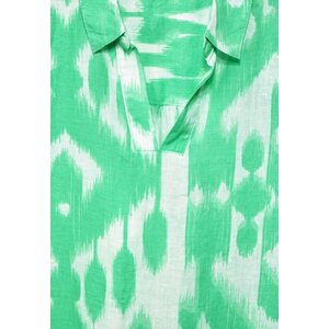 Street One 绿色 Patterned lyhythihainen pellavamekko