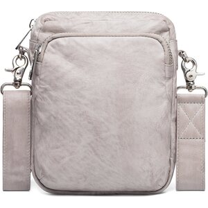 DEPECHE. vaaleanharmaa cross body laukku pehmeää nahkaa