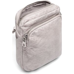 DEPECHE. vaaleanharmaa cross body laukku pehmeää nahkaa