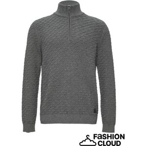 S. Oliver men's harmaa puuvillaneule vetoketjukauluksella