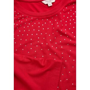 Cellbes pehmeä piros trikoo tunika glitter koristeilla