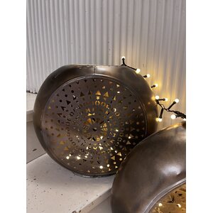 Inart metallinen pyöreä antiikkilyhty 30 cm