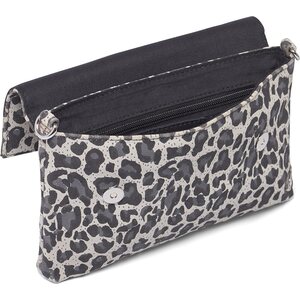 DEPECHE. pieni nahkainen cross body laukku harmaalla leopardikuosilla