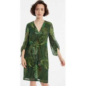 Ana Alcazar vihreä viidakkokuvioinen mekko mesh kankaalla