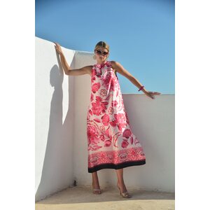 Eleria Cortes Red patterned cotton dress