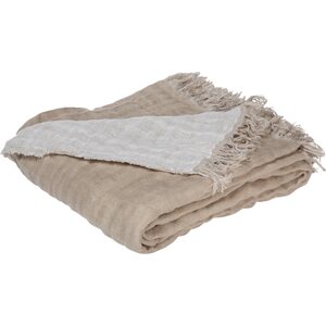 HAOMY Baya beige / weiß puuvillapeitto, 130 * 200 cm