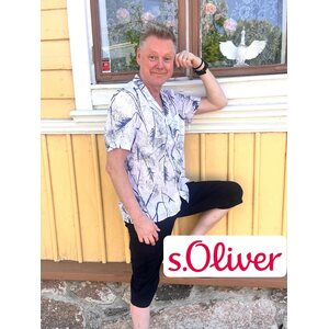 S. Oliver men's tummansiniset reisitaskuhousut