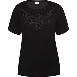 Ze-Ze black Kierra T-paita brodeerauksella