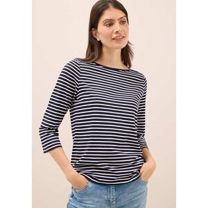 Cecil women's Navy Stripes trikoopaita vajaamittaisilla 3/4-hihoilla