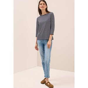 Cecil women's Navy Stripes trikoopaita vajaamittaisilla 3/4-hihoilla