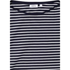 Cecil women's Navy Stripes trikoopaita vajaamittaisilla 3/4-hihoilla