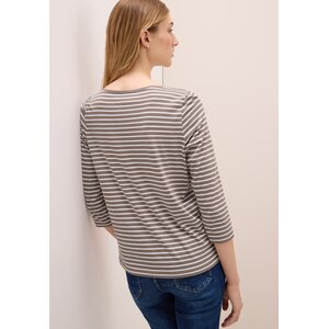 Cecil women's brown Stripes trikoopaita vajaamittaisilla 3/4-hihoilla