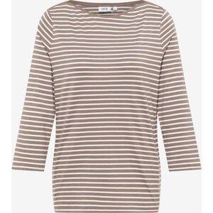 Cecil women's brown Stripes trikoopaita vajaamittaisilla 3/4-hihoilla