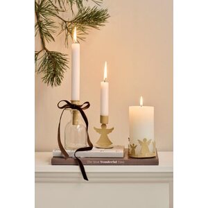 Ib Laursen valkoinen rustiikki kynttilä, 7 * 14 cm