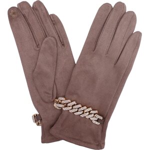 Finger gloves kullanvärisellä timanttiketjulla
