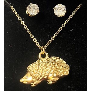 Kaulakoru ja Earrings set siili riipuksella