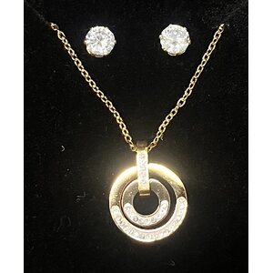 Kaulakoru kullanväriset rings and Earrings set