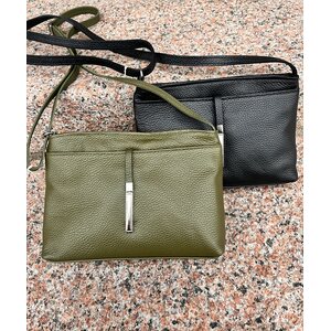 Käsilaukku nahkaa, hopeinen solki