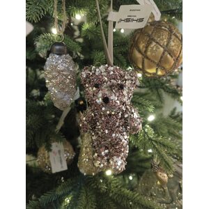 Shishi vaaleanpunainen shampanjanvärinen glitter nalle