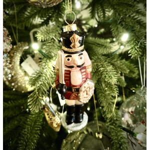 Shishi red/green glass ornament nut cracker