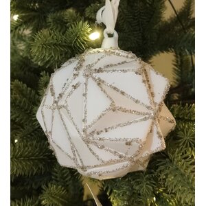 Shishi Valkoinen geometrinen joulupallo