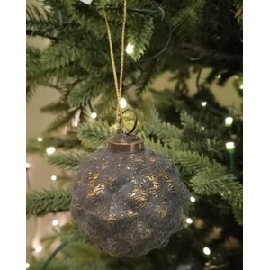 Shishi kullalla koristeltu lasipallo, 7,5 cm