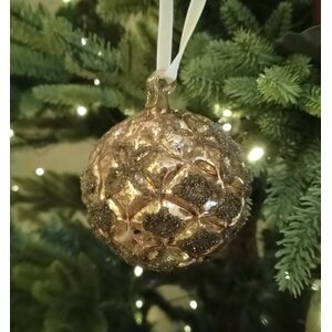 Shishi ruudullinen lasipallo glitterillä