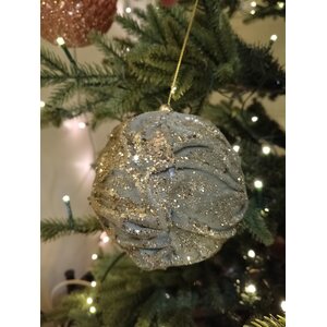 Shishi light green velvet ball ornament, 10 cm