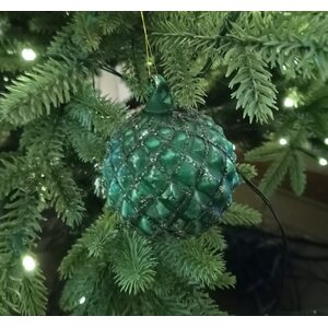 Shishi Vihreä lasipallo hopeakuviot