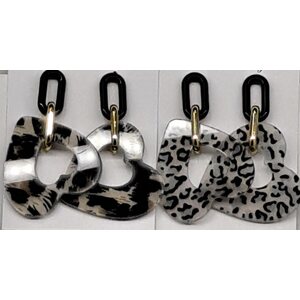 Sydämenmalliset leopardikuvioidut Earrings