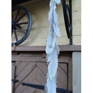 Shishi light πράσινο feather girland with silver glitter, 150 cm