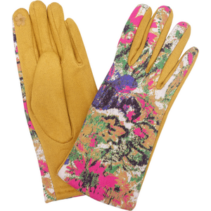 Γάντια värikkäällä kukkakuviolla