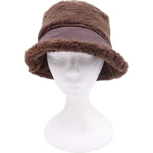Ruskea teddykarvainen hattu