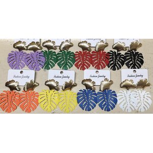 Värikkäät peikonlehti oorbellen, yhdeksän väriä