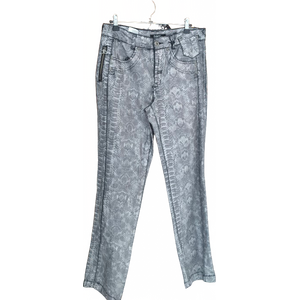 DNY metallinhohtoiset, hopeanväriset broeken käärmekuvioinnilla