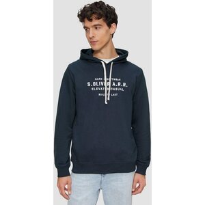 S. Oliver 男性用 ネイビーブルー college huppari valkoisella brodeerauksella