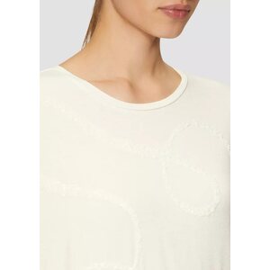 S. Oliver женски Натурално бяло t-paita kullanvärisellä sydänprintillä