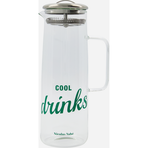 Nicolas Vahé lasikannu Cool drinks tekstillä