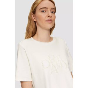 S. Oliver naiste valge t-paita Dreamy helmikirjailulla