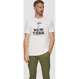 S. Oliver 男性用 白 t-paita mustalla New York Snoopy printillä