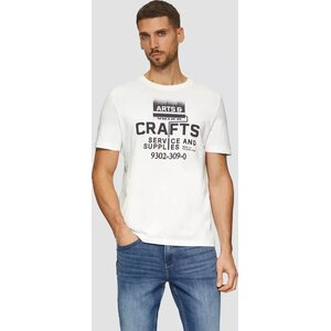 S. Oliver 白 t-paita tummanharmaalla Arts and crafts printillä