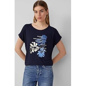 S. Oliver Tummansininen t-paita sinisävyisellä kukka printillä