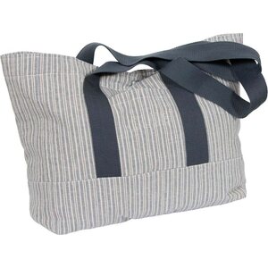 Blue sinivalkoraidallinen pellavakassi Erika