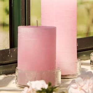 Ib Laursen roosanvärinen rustiikki kynttilä, 7 * 10 cm