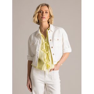 Yest luonnonvalkoinen lyhyt farkkujakku